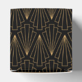 Gold en Black Art Deco Pattern Wedding Bedankdoosjes (Bovenkant)