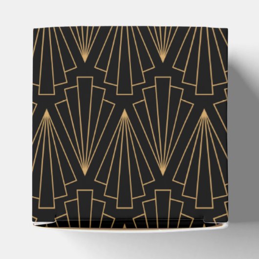 Gold en Black Art Deco Pattern Wedding Bedankdoosjes (Bovenkant)