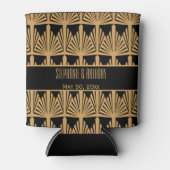 Gold en Black Art Deco Pattern Wedding Blikjeskoeler (Voorkant)