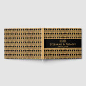 Gold en Black Art Deco Pattern Wedding Gastenboek (Volledig)