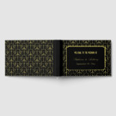 Gold en Black Art Deco Pattern Wedding Gastenboek (Volledig)