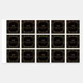 Gold en Black Art Deco Pattern Wedding Labels (Vel)
