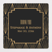 Gold en Black Art Deco Pattern Wedding Labels (Design 2)