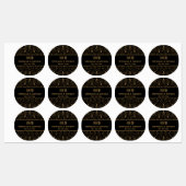 Gold en Black Art Deco Pattern Wedding Labels (Vel)
