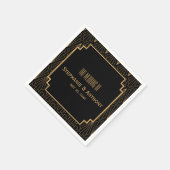Gold en Black Art Deco Pattern Wedding Servet (Hoek)
