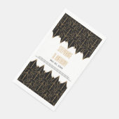 Gold en Black Art Deco Pattern Wedding Servet (Hoek)