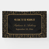 Gold en Black Art Deco Pattern Wedding Spandoek (Horizontaal)