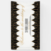 Gold en Black Art Deco Pattern Wedding Spandoek (Verticaal)