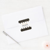 Gold en Black Art Deco Pattern Wedding Vierkante Sticker (Envelop)