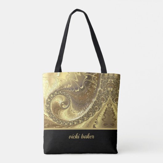 Gold en Black Art Deco Tote Bag (Achterkant)