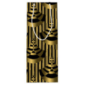 Gold en Black Art Deco Wijn Cadeautas (Achterkant)