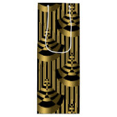 Gold en Black Art Deco Wijn Cadeautas (Voorkant)