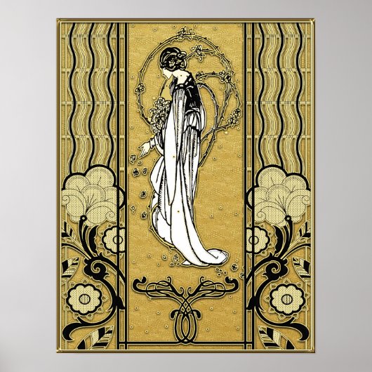 Gold en Black Art Poster. Poster (Voorkant)