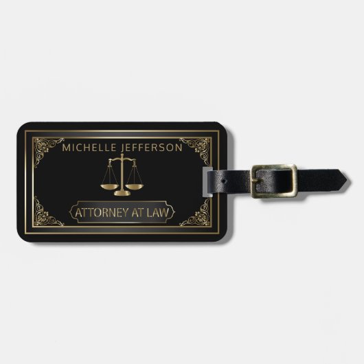 Gold en Black Attorney Act Bagagelabel (Voorkant horizontaal)