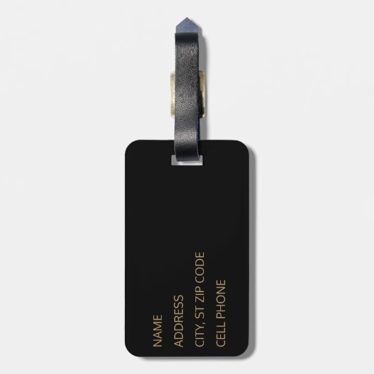 Gold en Black Attorney Act Bagagelabel (Achterkant verticaal)