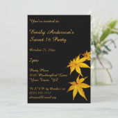 Gold en Black Autumn Sweet 16 Birthday Kaart (Staand voorkant)