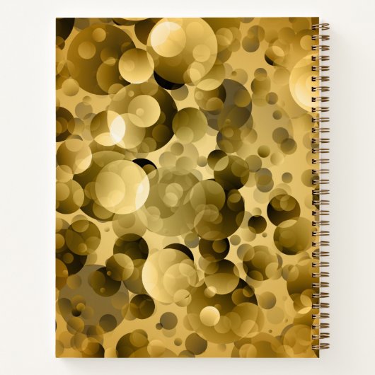 Gold en Black Bokeh Dankbaarheid Hoesje Notitieboek (Achterkant)