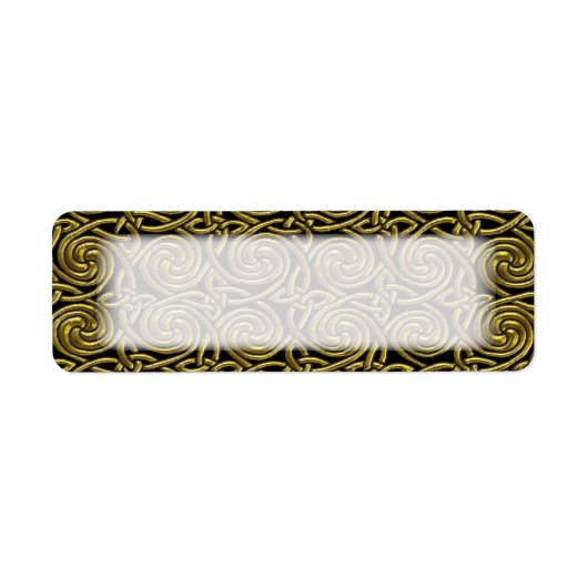Gold en Black Celtic Spiral Knoopt Pattern Etiket (Voorkant)