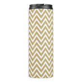 Gold en Black Chevron Monogram Thermosbeker (Achterkant)
