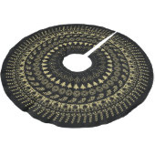 Gold- en Black Circular-kerstpatronen Kerstboom Rok (Gekanteld)