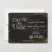 Gold en Black Constellation Wedding Save the Date (Voorkant)