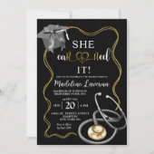 Gold en Black Coquette Nurse Afstuderen RN Kaart (Voorkant)