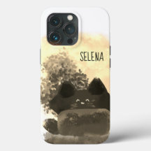 Gold en Black Cute Cartoon Verborgen, vloeiende ka