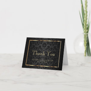 Gold en Black Damask - Hartelijk dank Bedankkaart