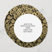 Gold en Black Elegant Damask Pattern Kaart (Voorkant / Achterkant)