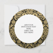 Gold en Black Elegant Damask Pattern Kaart (Voorkant)