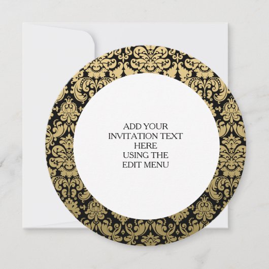 Gold en Black Elegant Damask Pattern Kaart (Voorkant)