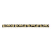 Gold en Black Elegant Damask Pattern Satijnen Lint (Voorkant)