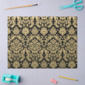 Gold en Black Elegant Damask Pattern Tissuepapier (Craft)