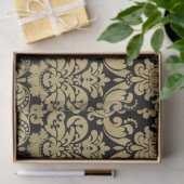 Gold en Black Elegant Damask Pattern Tissuepapier (Geschenk)
