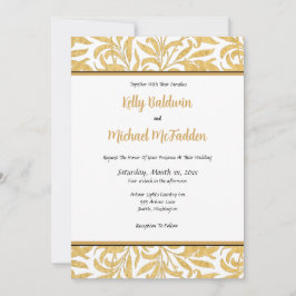 Gold en Black Elegant Wedding Invitation Kaart