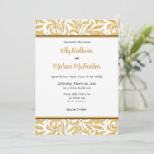 Gold en Black Elegant Wedding Invitation Kaart (Staand voorkant)