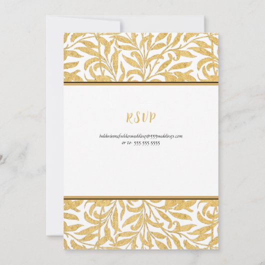 Gold en Black Elegant Wedding Invitation Kaart (Achterkant)