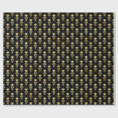 Gold en Black Floral Art Deco Pattern Cadeaupapier (Vlak)