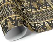 Gold en Black Floral Art Deco Pattern Cadeaupapier (Rol Hoek)