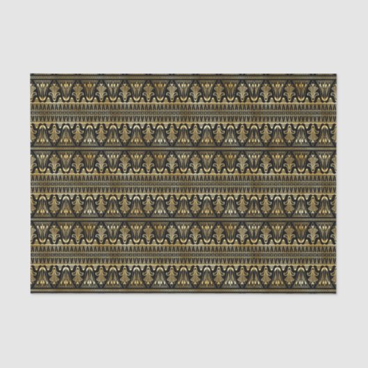 Gold en Black Floral Art Deco Pattern Tissuepapier (Voorkant)