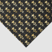 Gold en Black Floral Art Deco Pattern Tissuepapier (Detail)