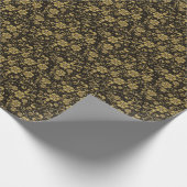 Gold en Black Floral Pattern Cadeaupapier (Hoek)