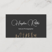 Gold en Black Floral Visitekaartje (Voorkant)