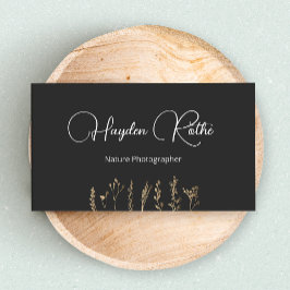 Gold en Black Floral Visitekaartje