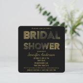 Gold en Black Glamor Hollywood Vrijgezellenfeest Kaart (Staand voorkant)