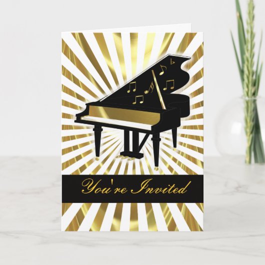 Gold- en Black Grand Piano-Muzieknoten (Voorkant)