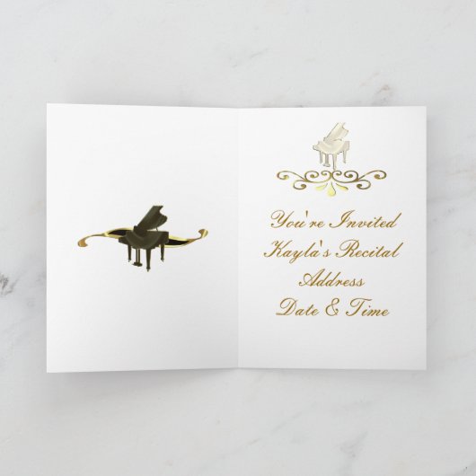 Gold- en Black Grand Piano-Muzieknoten (Binnen)