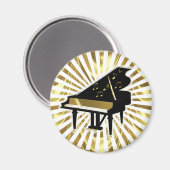 Gold- en Black Grand Piano-Muzieknoten Magneet (Voorkant / Achterkant)
