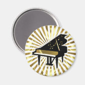 Gold- en Black Grand Piano-Muzieknoten Magneet (Voorkant / Achterkant)