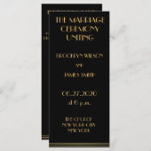 Gold en Black Great Gatsby Wedding Programma's (Voorkant / Achterkant)